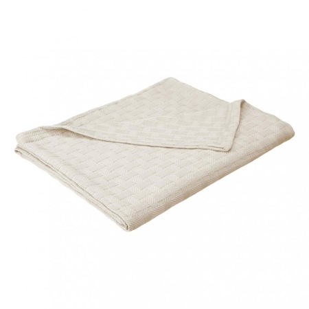 Impressions Impressions BLANKET-BAS KG IV King Cotton Blanket Basket Weave - Ivory BLANKET_BAS KG IV